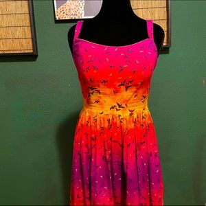 Retro vintage Handmade bats sunset dress